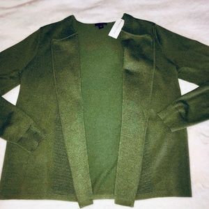 NWT Ann Taylor Green open front cardigan